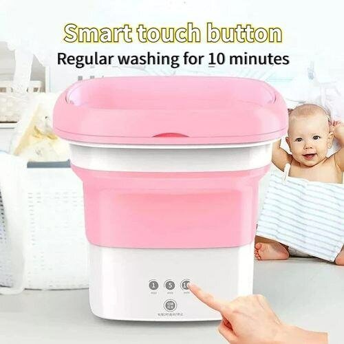 Mini Machine à Laver Pliable - Rose