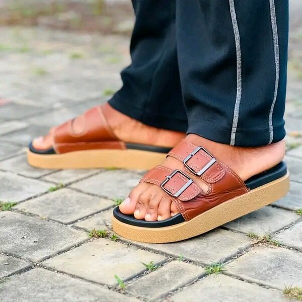 Sandales en cuir confortables