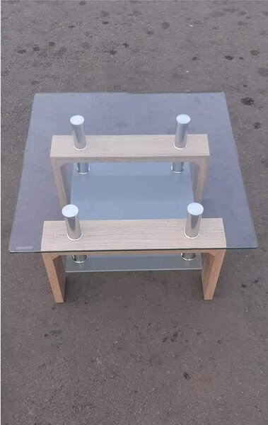 Table basse centrale vitrée