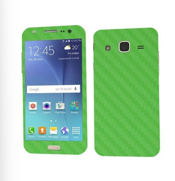 Samsung Galaxy J5 2015 Green Carbon Fiber Texture Mobile Skin