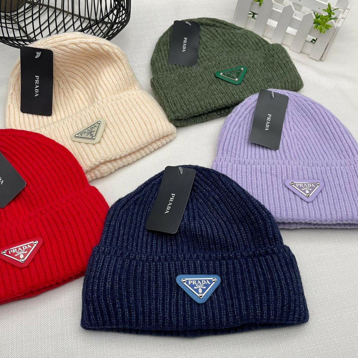 Chrome and Prada Beanies
