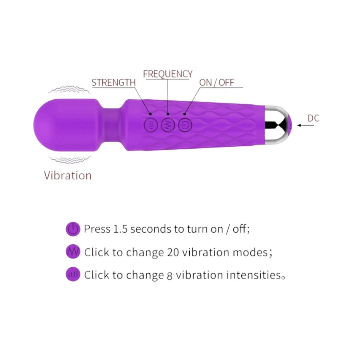 Vibromasseur Rechargeable 20 Modes