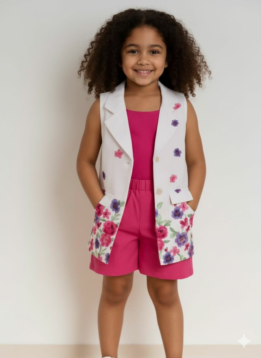 Ensemble Fille Floral Été