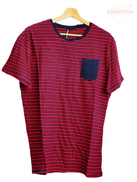T-shirt rayé rouge et bleu