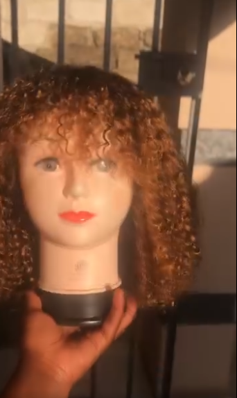 Culry fringe wig human hair 