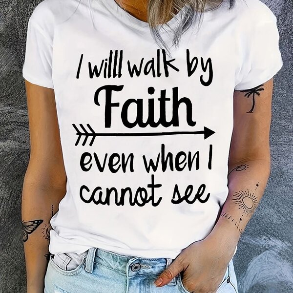 Fashion casual faith T Shirt