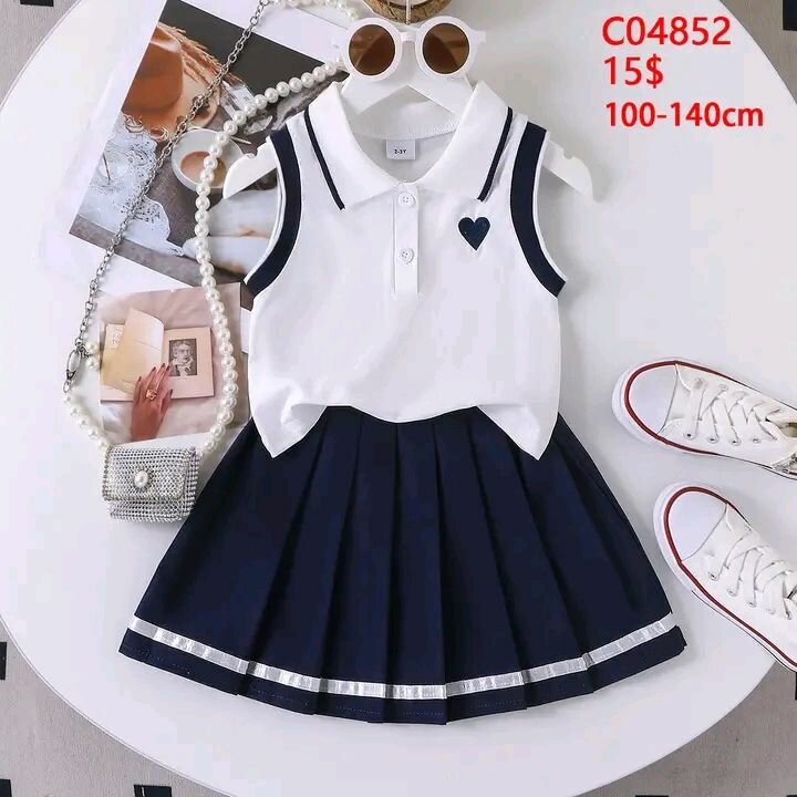 Ensemble fille chic marine