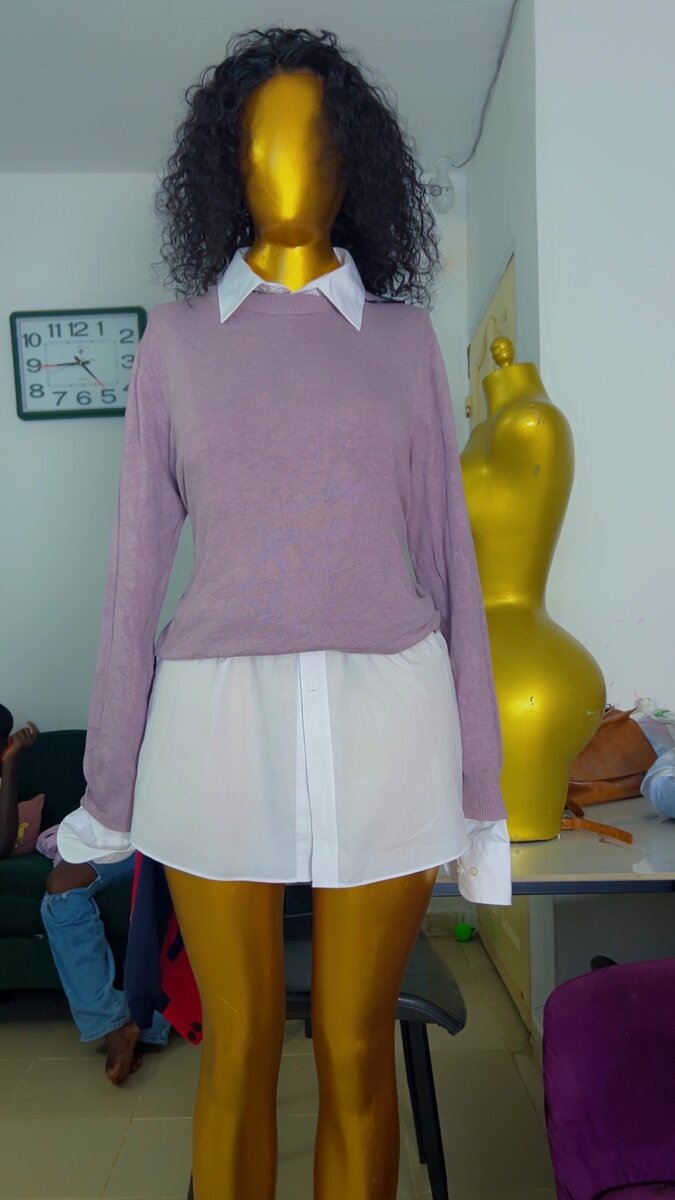 Chemise ample en coton classique