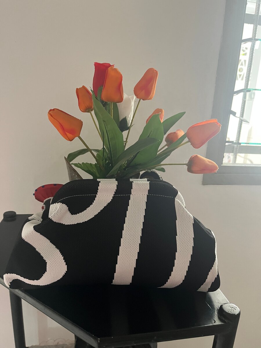 Pochette à rayures élégante