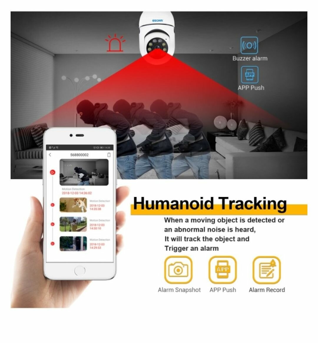 1080P MOTION DETECTION WIFI TWO-WAY VOICE CAMERA DUAL LIGHT