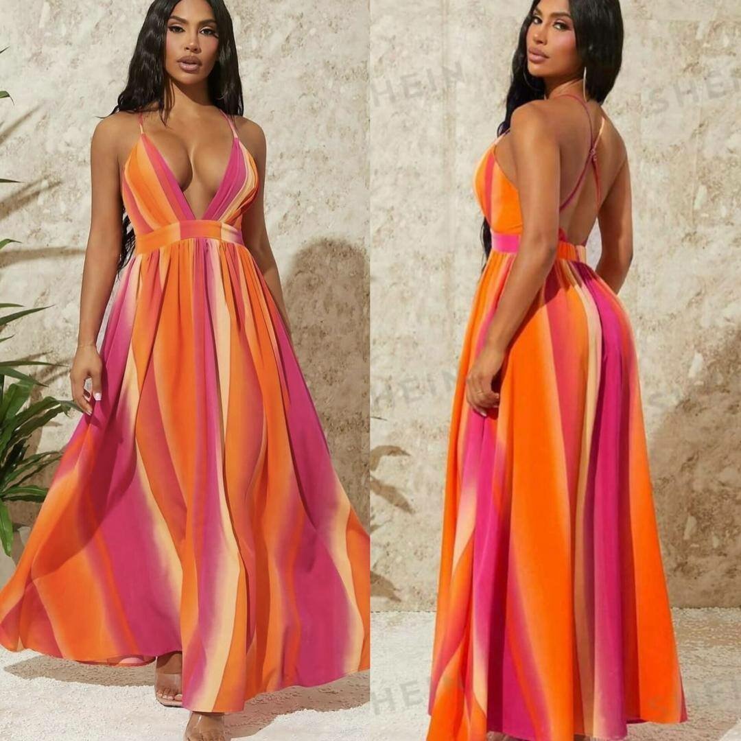 Robe Maxi Élégante Multicolore
