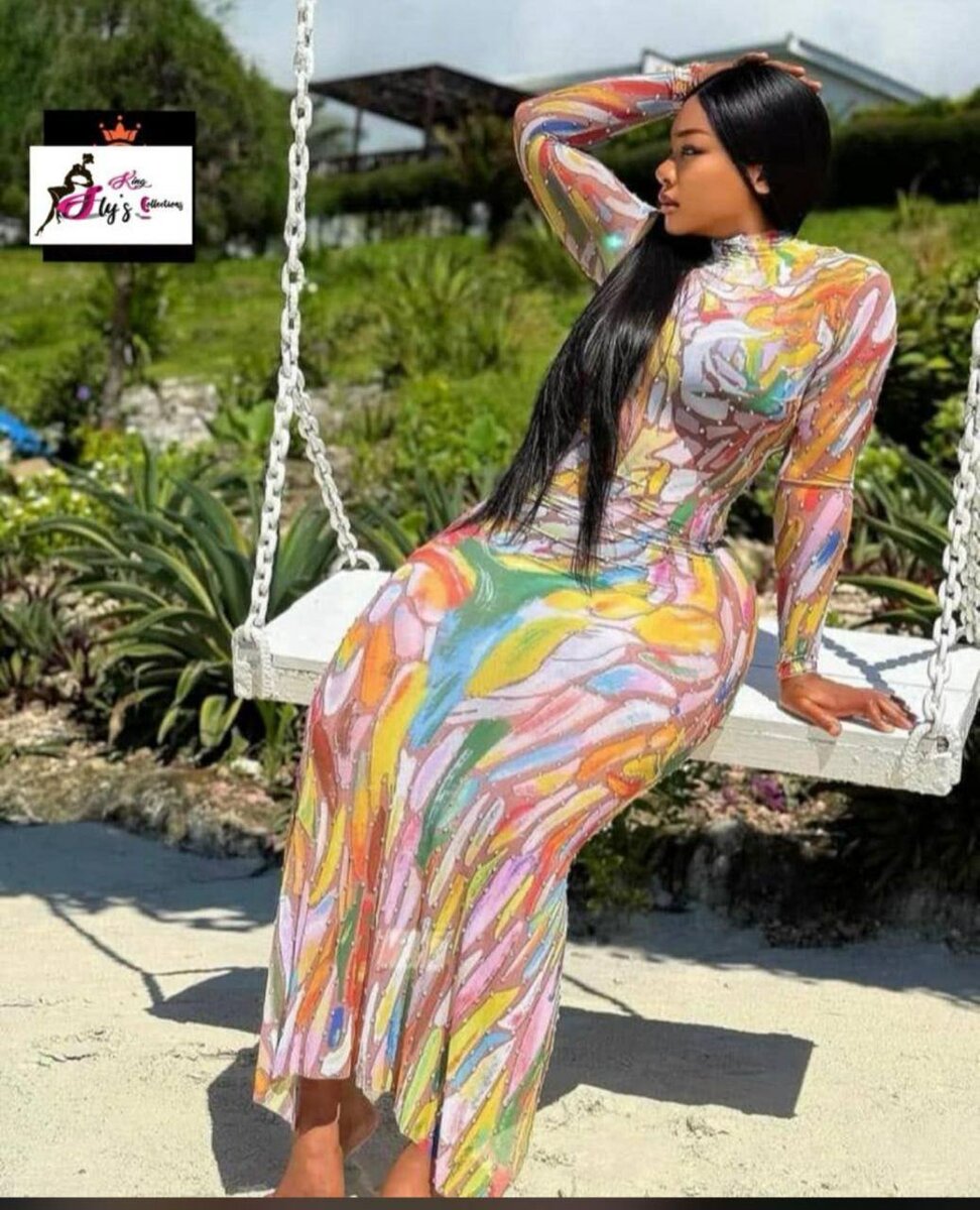 Robe longue élégante colorée