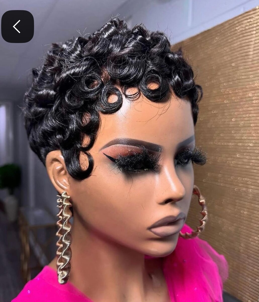 Perruque Courte Frisée Femme