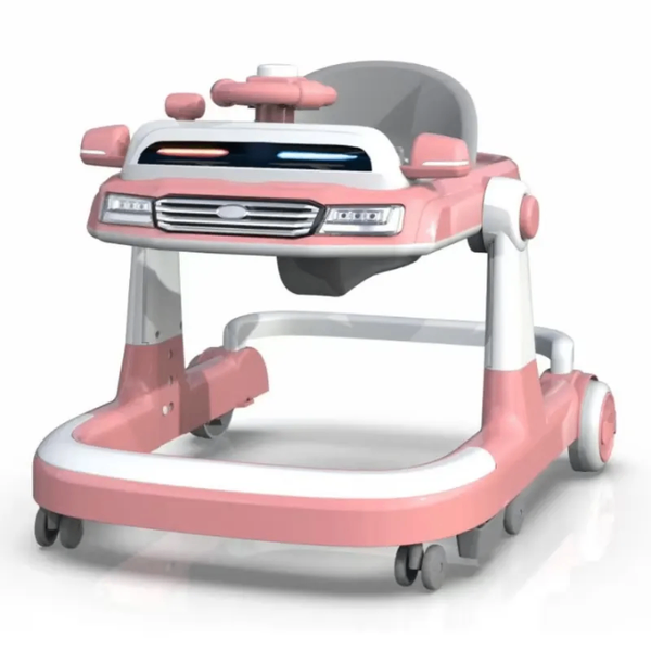 Trotteur bébé rose voiture