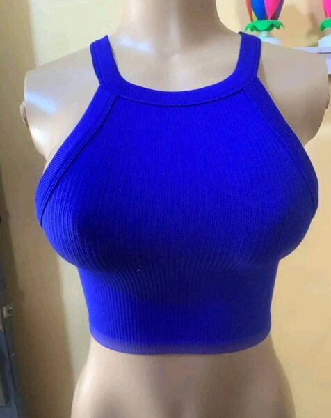 Top court côtelé femme