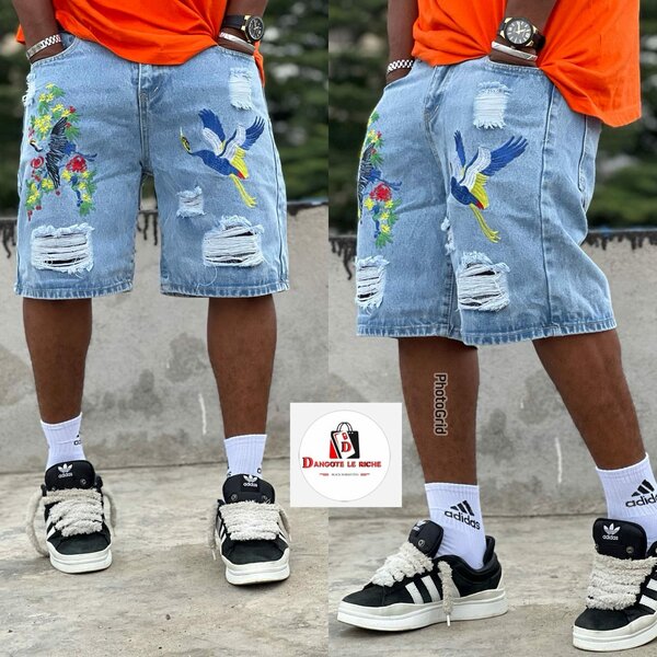 Shorts en jean avec motifs