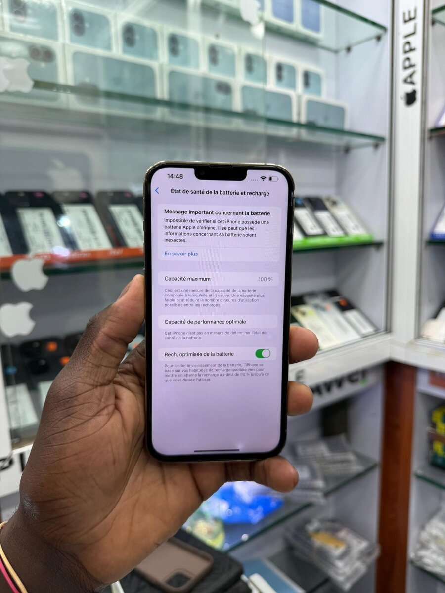 13 pro max 128 Go message écra