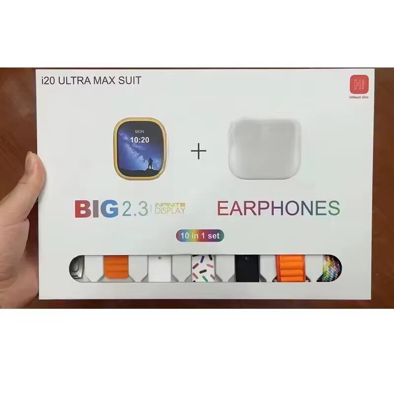 Montre i20 Ultra Max + Écouteurs