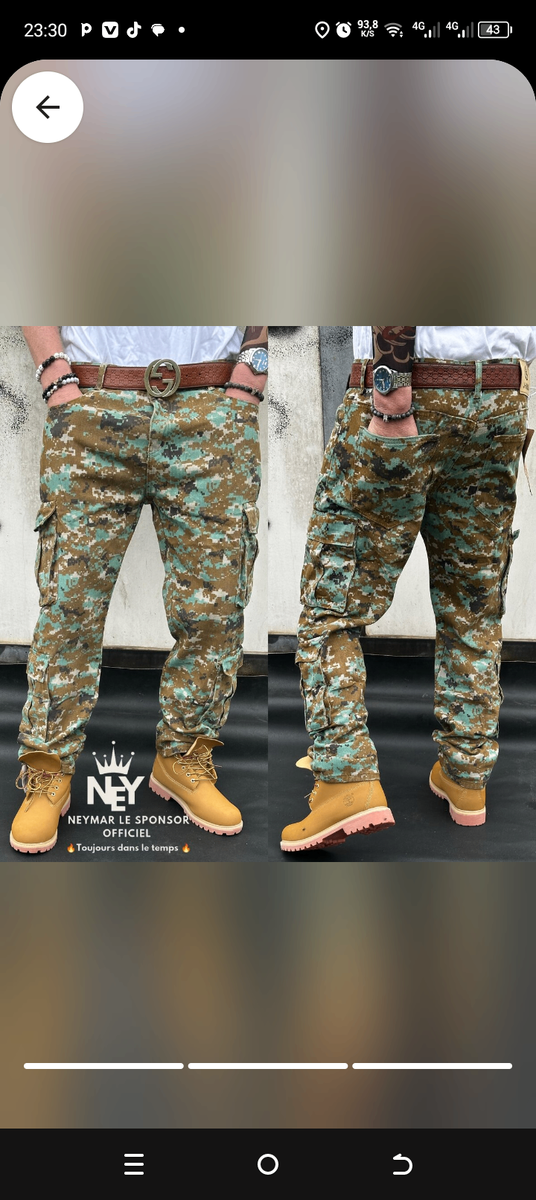 Pantalon cargo tendance