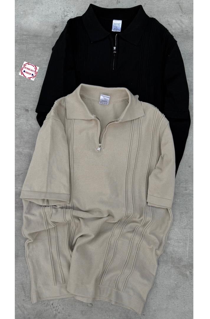 Polo à manches courtes zippé