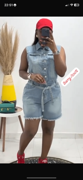 Combinaison en jean sans manches