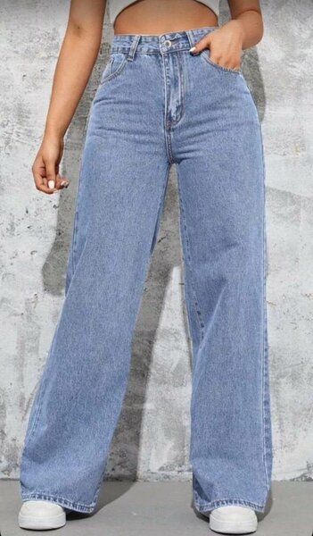 Jeans larges taille haute