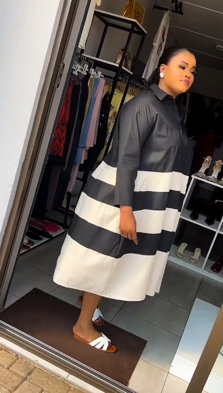 Women's black and white dress