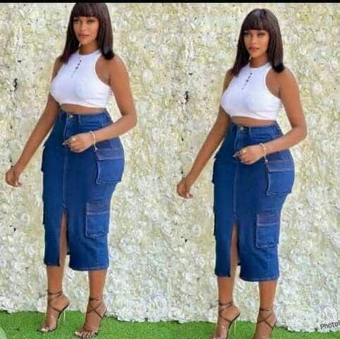 Jean cargo skirts