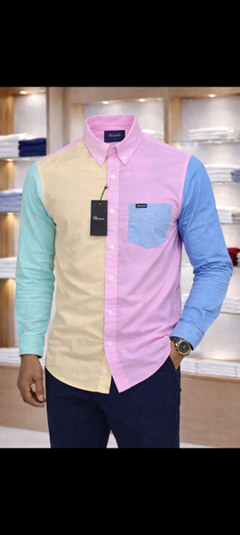 Chemise color block homme