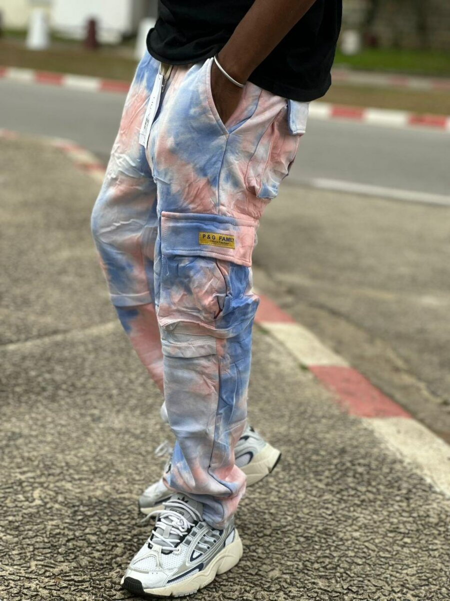 Pantalons cargo tie-dye tendance