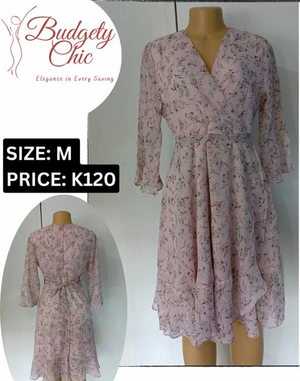 Chic women's dress color pink size: m