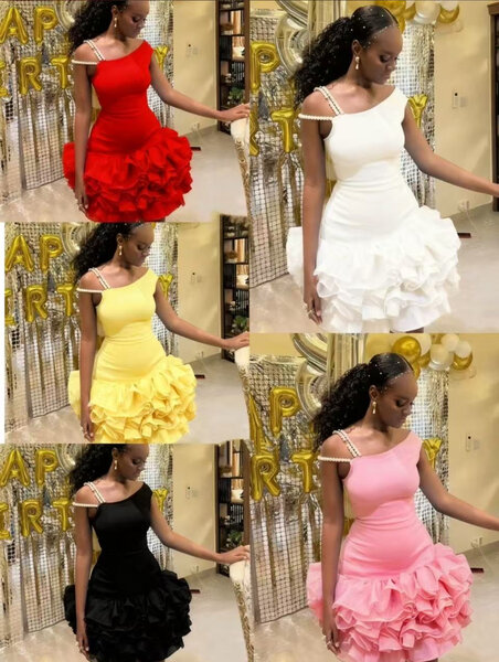 Robe de soirée à volants élégante