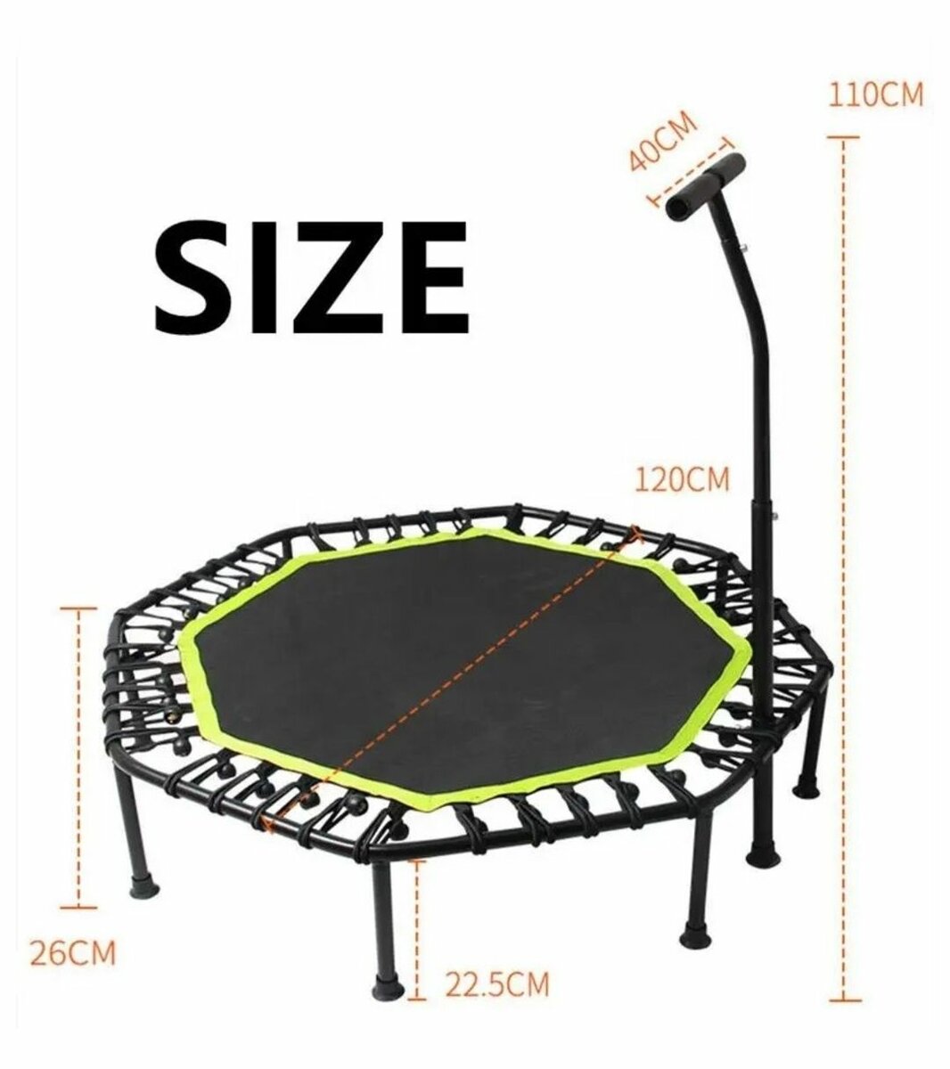 48" Diameter Octagonal Non-Folding Fitness Trampoline