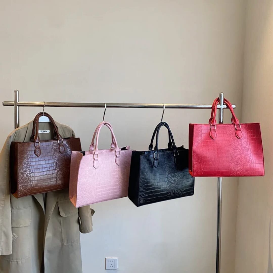 Sac à main en cuir croco