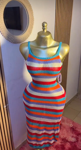 Robe en maille multicolore