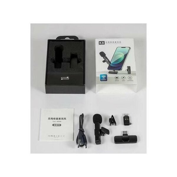 K9 Micro-cravate Sans Fil Noir Pour Android Type C Et IPhone