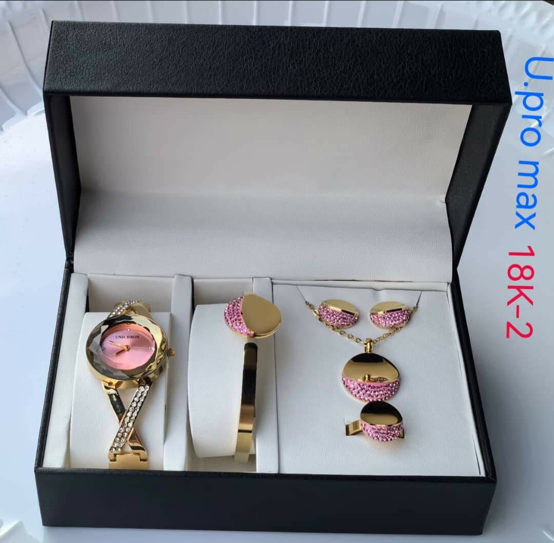 Parure Bijoux Dorée et Rose