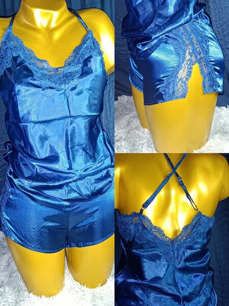 Pyjama Satin Dentelle Femme