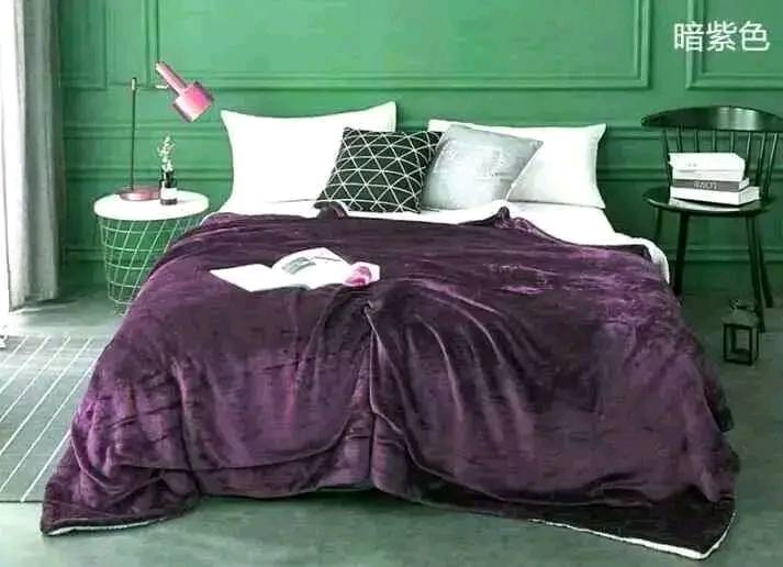 purple Fluffy Fleece Blankets 