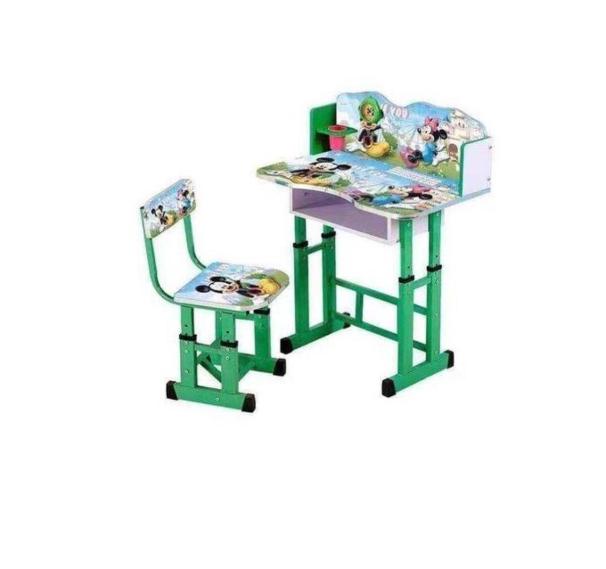 Adjustable Kids Study Table & Chair Set - Green