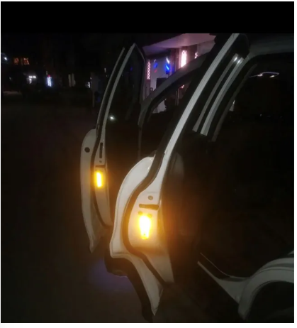 4PCS Super Car Door Open Sticker Reflective Tape Safety Warning Yellow