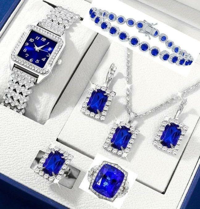Ensemble Bijoux Saphir Élégant