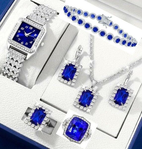Ensemble Bijoux Saphir Élégant