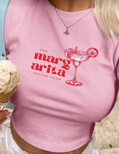 T-shirt rose Margaritas Club