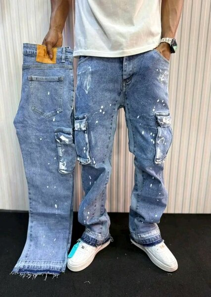 Jean cargo homme décontracté