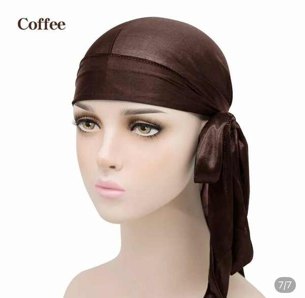 Durag en satin chocolat