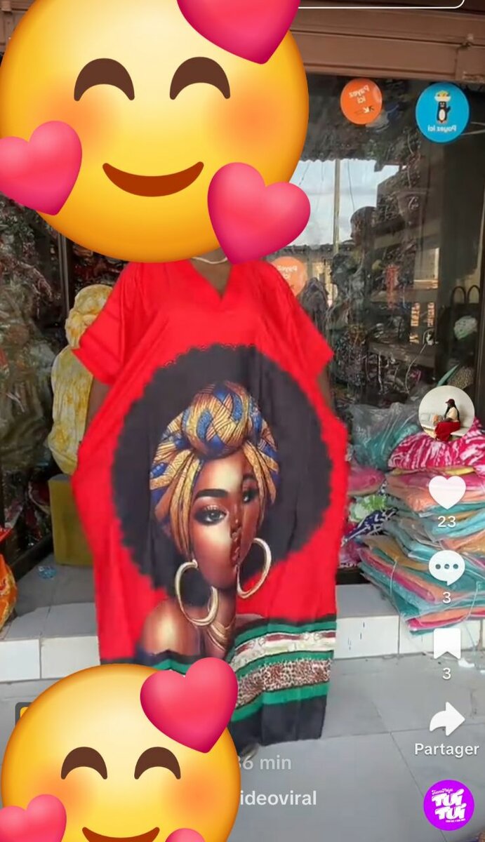 Kaftan coloré avec imprimé art