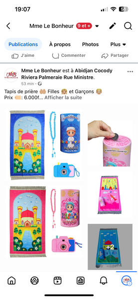 Tapis prière enfants