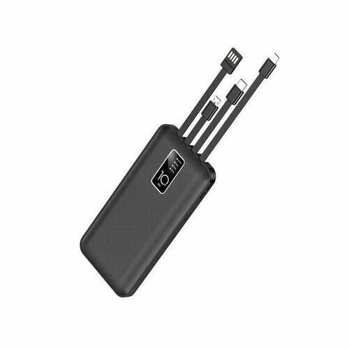 Power Bank Power Bank Power Banks 4 Câbles Intégrés 10000mAh- Noir