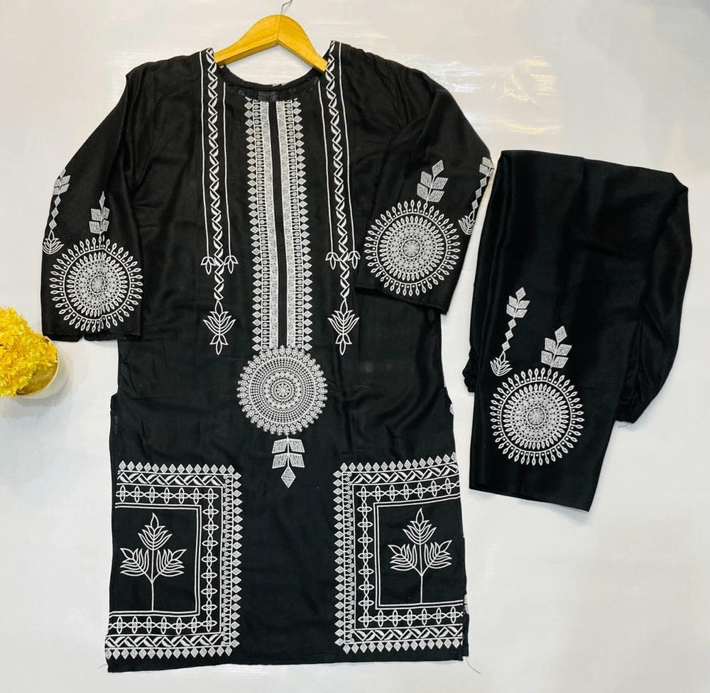 2 pcs women's stiched linen suit